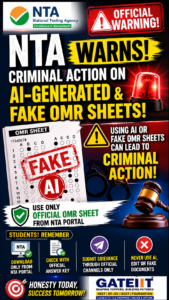 Read more about the article NTA Warns of Criminal Action Against AI-Generated & Fake OMR Sheets: A Must-Read Alert for Every NEET 2026 & 2027 Aspirant