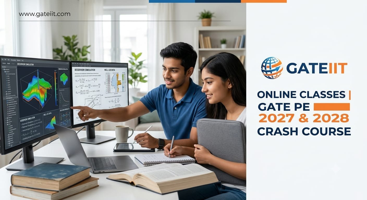 Master GATE PE 2027 & 2028 with India’s Premier Coaching Institute: GATEIIT Table of Contents 1. Introduction to GATE Petroleum Engineering (PE) Coaching 2. Why GATE PE 2027 & 2028 Require a Strategic Preparation Plan 3. Course Highlights: 1-Month, 2-Month & 3-Month Fast-Track Modules 4. In-Depth Breakdown of GATE PE Syllabus & Module Focus Areas 5. GATE PE Exam Pattern, Marking Scheme & Question Typology 6. Why GATEIIT is India's Leading Institute for Petroleum Engineering 7. Live Interactive Classroom & AI-Driven Learning Management System (LMS) 8. Comprehensive Study Material, E-Books & Reference Formula Manuals 9. Test Series, All India Rank (AIR) Benchmarking & PYQ Analysis 10. Personalized Mentorship, 1-on-1 Doubt Solving & Performance Analytics 11. Career Opportunities, PSU Shortlists & M.Tech Admissions 12. Step-by-Step Enrollment Guide & Course Fee Structure 13. Frequently Asked Questions (FAQs) 14. Contact Information & Admission Support 1. Introduction to GATE Petroleum Engineering (PE) Coaching Welcome to GATEIIT (GATE Indian Institute of Tutorials), the pioneer in high-yield engineering entrance exam coaching. The Graduate Aptitude Test in Engineering (GATE) in Petroleum Engineering (PE) is the premier gateway for securing prestigious careers in Public Sector Undertakings (PSUs) like ONGC, OIL, GAIL, IOCL, HPCL, and BPCL, as well as obtaining admission into top-tier Master’s and Direct Ph.D. programs at IITs, ISM Dhanbad (IIT DHANBAD), and RGIPT Rae Bareli. Petroleum Engineering is a niche, highly technical discipline where competition is dense, cutoffs are stringent, and the numerical application demands high accuracy. Designed specifically for GATE PE 2027 & GATE PE 2028 aspirants, GATEIIT offers specialized Online Live Crash Courses across 1-Month, 2-Month, and 3-Month durations. Whether you are a final-year B.Tech student needing a rapid syllabus overhaul, a working professional managing time constraints, or a dropper seeking targeted problem-solving techniques, our crash courses are structured to maximize score amplification, boost speed, and minimize negative marking in the exam. 2. Why GATE PE 2027 & 2028 Require a Strategic Preparation Plan Preparing for GATE PE differs significantly from conventional undergraduate examinations. The exam evaluates core theoretical concepts along with multi-step numerical calculation skills, data-interpretation abilities, and conceptual precision. [Conceptual Foundation] ---> [Formula Application & Speed] | v [Rank Amplification (AIR < 50)]