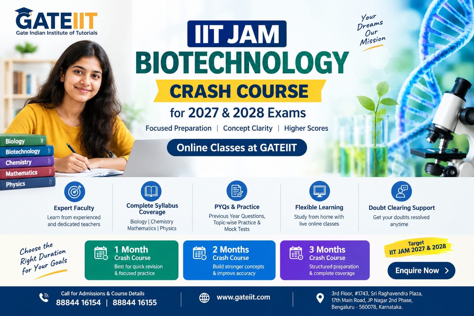IIT JAM Biotechnology Crash Course 2027 & 2028 – Online Classes at GATEIIT