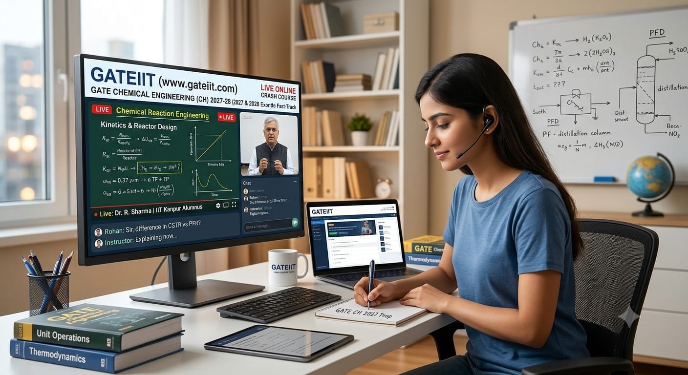 GATE Chemical Engineering (CH) Online Crash Course 2027 & 2028 | 1, 2 & 3 Months Fast-Track Coaching – GATEIIT​