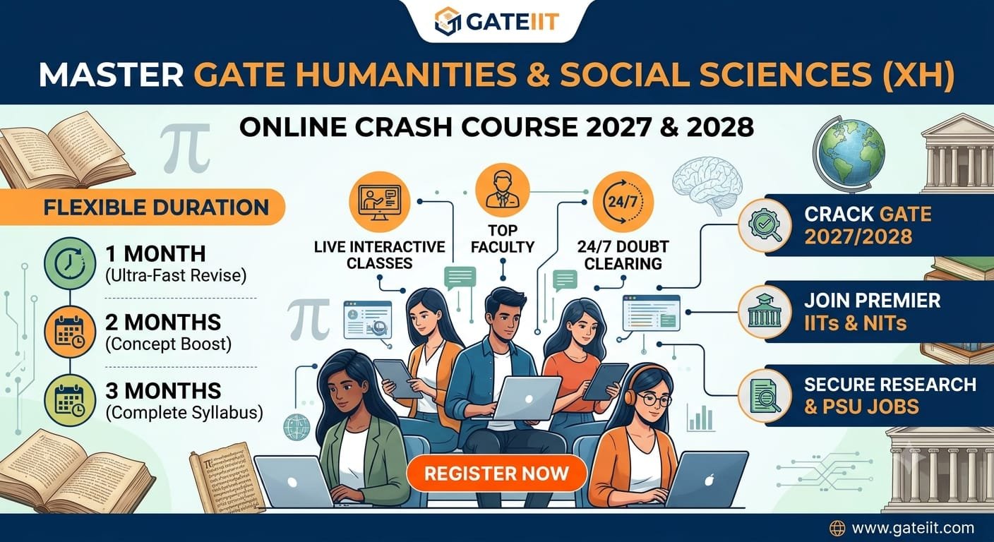 GATE Humanities & Social Sciences (XH) Online Crash Course 2027 & 2028 | GATEIIT​