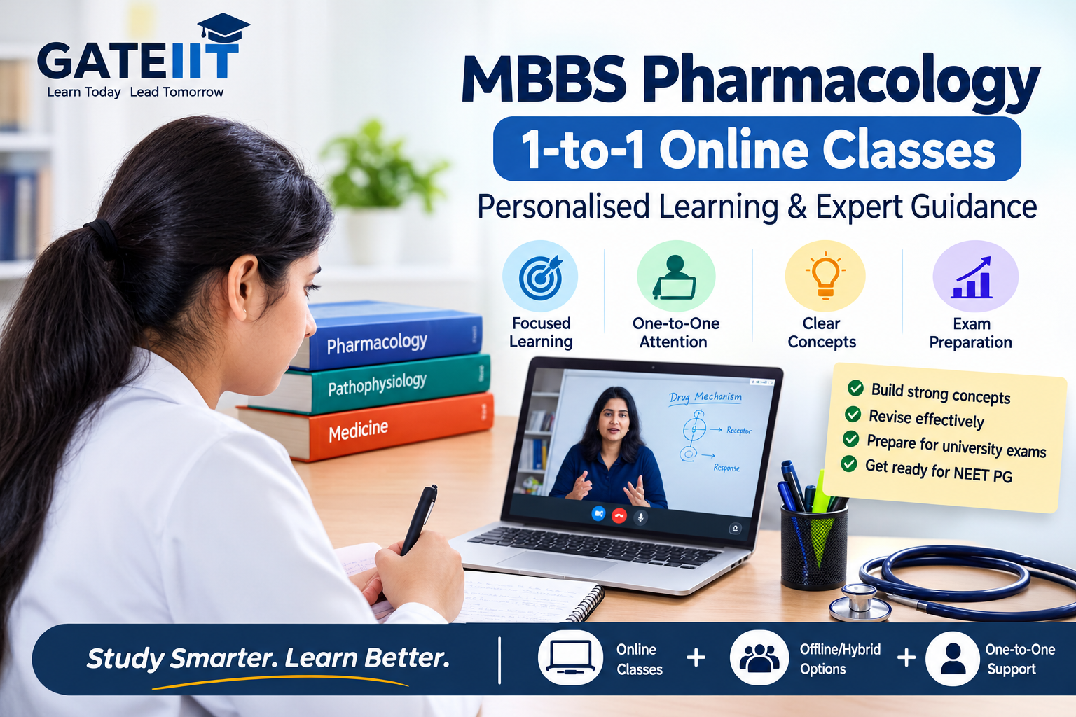 Read more about the article MBBS Pharmacology 1-to-1 Online Classes: Personalised Learning & Expert Guidance
