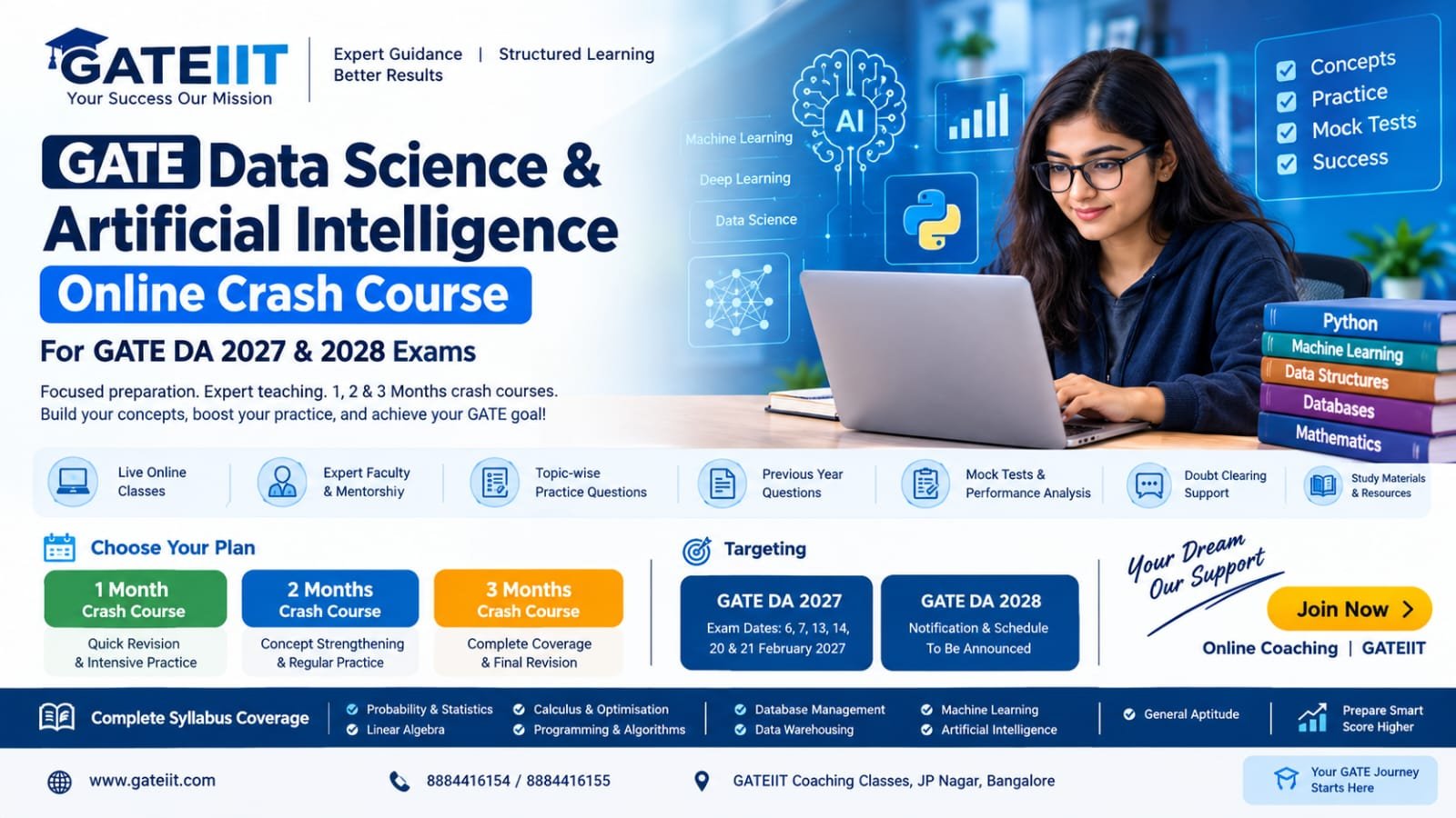 GATE Data Science & Artificial Intelligence Crash Course 2027 & 2028 – Online Classes by GATEIIT
